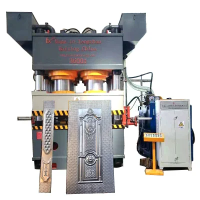 Machine de gaufrage de plaque de porte en acier inoxydable, grande porte en fer à Double Action de 3600 tonnes, porte en métal, plaque galvanisée