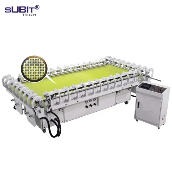 Machine d'étirement d'écran en soie de type intégré de haute précision, largement utilisée dans l'industrie de la sérigraphie